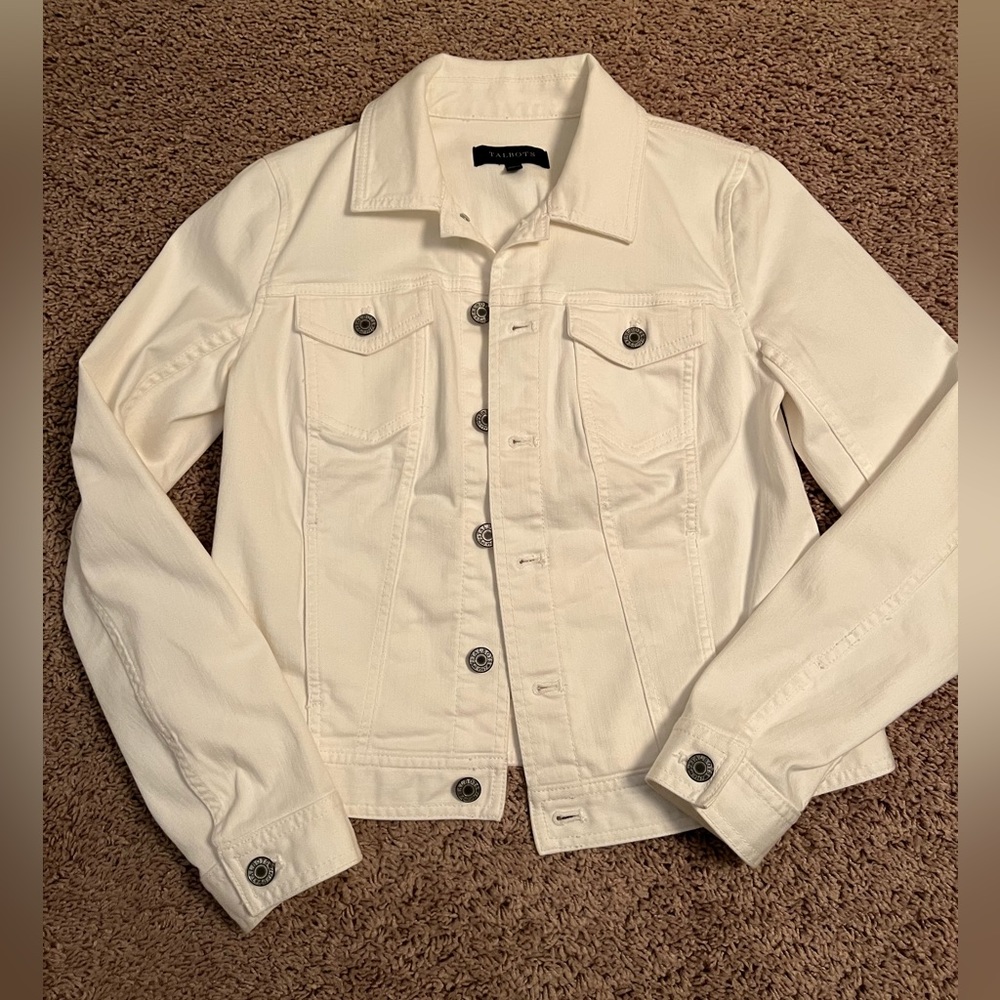 Talbots white jeans jacket